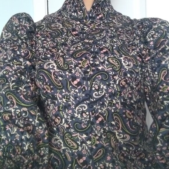 Veronica Beard Ruffle Top Long Sleeve Print Blouse - Picture 5 of 6